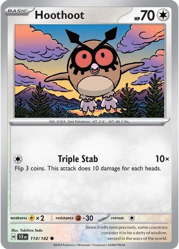 Hoothoot - Normal 114/142 Stellar Crown | Common Pokemon Card