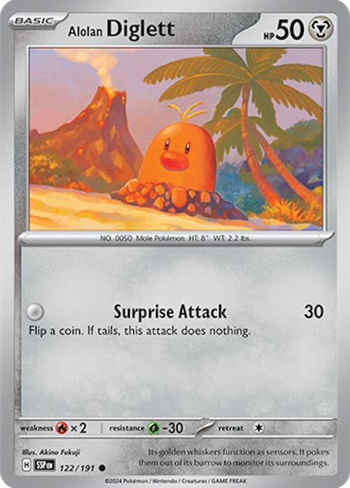 Alolan Diglett - Reverse Holofoil 122/191 Surging Sparks | Common Pokemon TCG