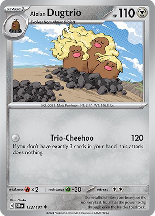 Alolan Dugtrio - 123/191 - Reverse Holofoil 123/191 Surging Sparks | Uncommon Pokemon TCG