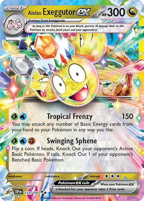 Alolan Exeggutor ex - 133/191 - Holofoil 133/191 Surging Sparks | Double Rare Pokemon TCG