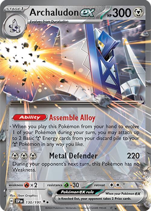 Archaludon ex - 130/191 - Holofoil 130/191 Surging Sparks | Double Rare Pokemon TCG