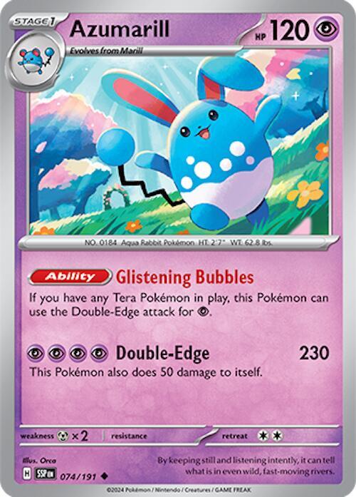 Azumarill - Reverse Holofoil 074/191 Surging Sparks | Uncommon Pokemon TCG