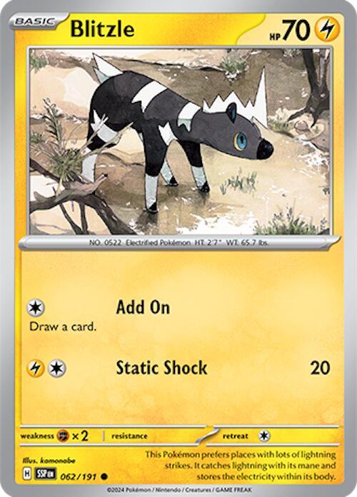 Blitzle - Reverse Holofoil 062/191 Surging Sparks | Common Pokemon TCG