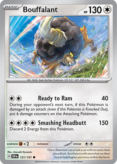 Bouffalant - Reverse Holofoil 151/191 Surging Sparks | Common Pokemon TCG