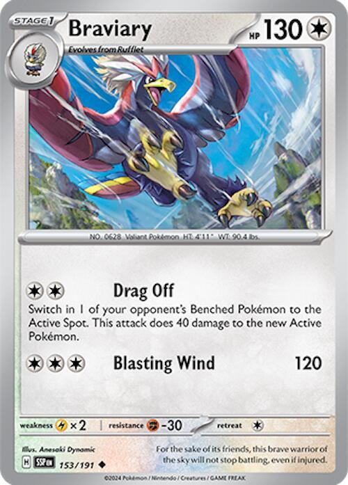 Braviary - 153/191 - Normal 153/191 Surging Sparks | Uncommon Pokemon TCG