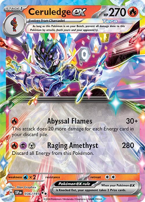 Ceruledge ex - Holofoil 036/191 Surging Sparks | Double Rare Pokemon TCG
