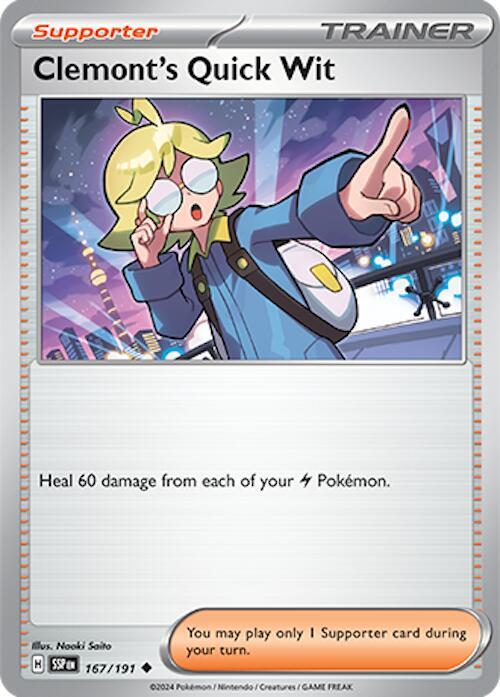 Clemont's Quick Wit - 167/191 - Reverse Holofoil 167/191 Surging Sparks | Uncommon Trainer TCG