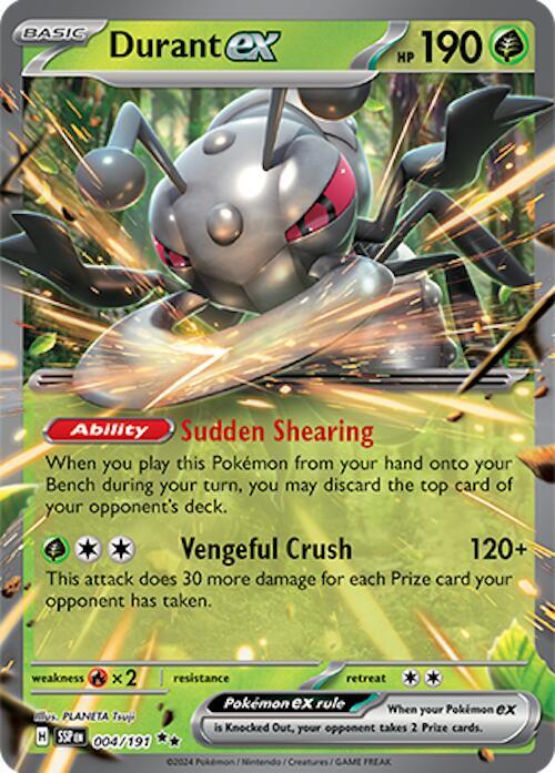 Durant ex - 004/191 - Holofoil 004/191 Surging Sparks | Double Rare Pokemon TCG