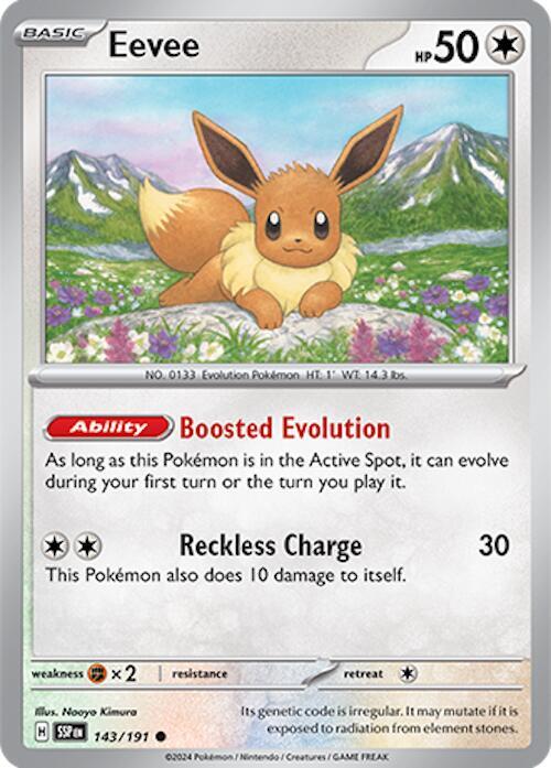 Eevee - Reverse Holofoil 143/191 Surging Sparks | Common Pokemon TCG