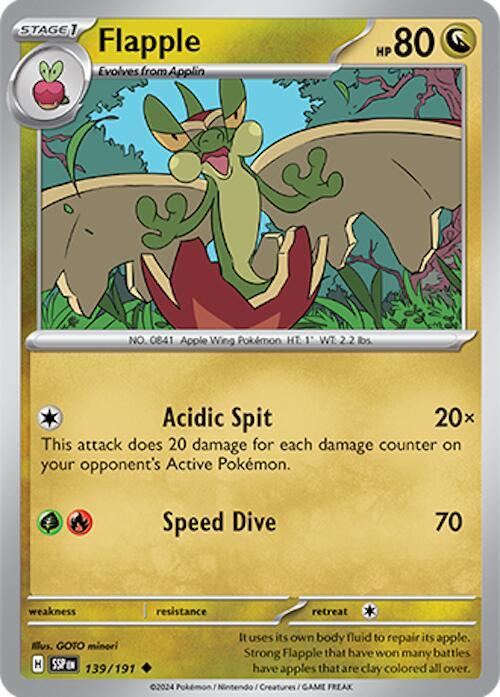Flapple - 139/191 - Reverse Holofoil 139/191 Surging Sparks | Uncommon Pokemon TCG