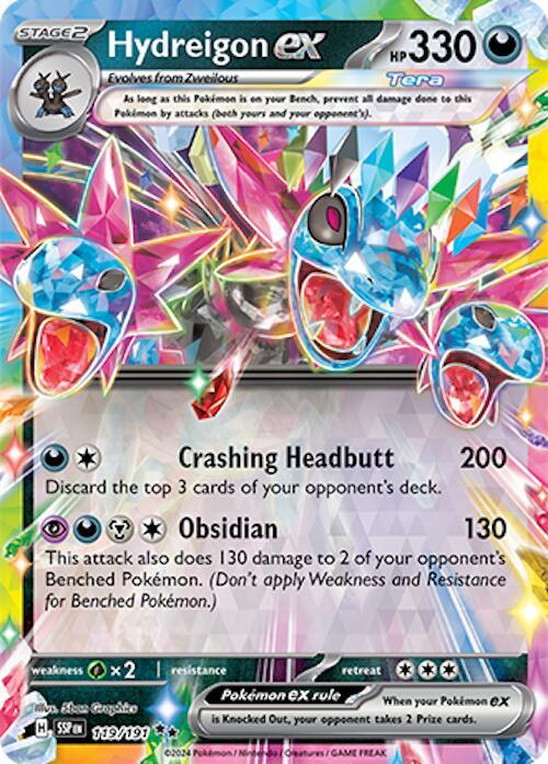 Hydreigon ex - 119/191 - Holofoil 119/191 Surging Sparks | Double Rare Pokemon TCG