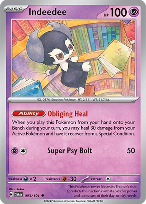 Indeedee - Reverse Holofoil 093/191 Surging Sparks | Uncommon Pokemon TCG