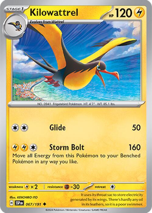 Kilowattrel - Reverse Holofoil 067/191 Surging Sparks | Uncommon Pokemon TCG