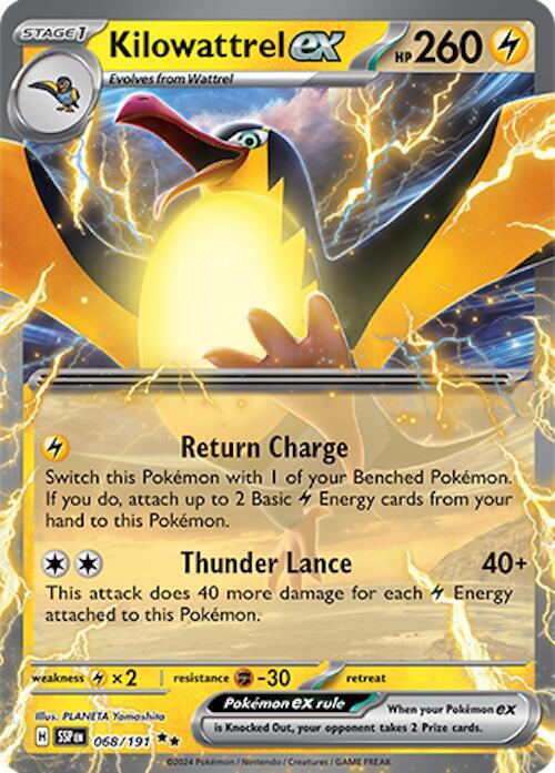 Kilowattrel ex - Holofoil 068/191 Surging Sparks | Double Rare Pokemon TCG