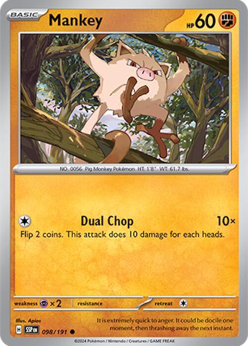 Mankey - Normal 098/191 Surging Sparks | Common Pokemon TCG
