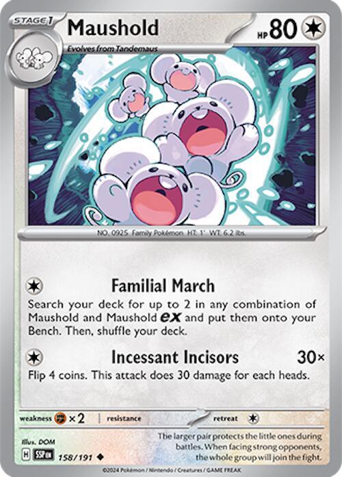 Maushold - Reverse Holofoil 158/191 Surging Sparks | Uncommon Pokemon TCG