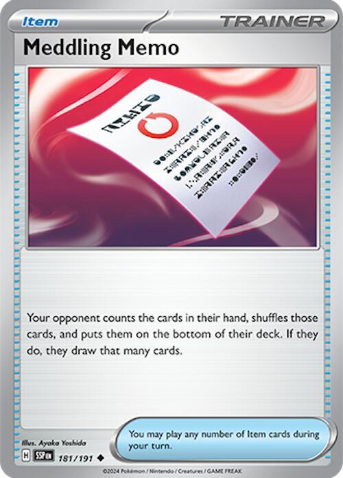 Meddling Memo - Normal 181/191 Surging Sparks | Uncommon Trainer TCG