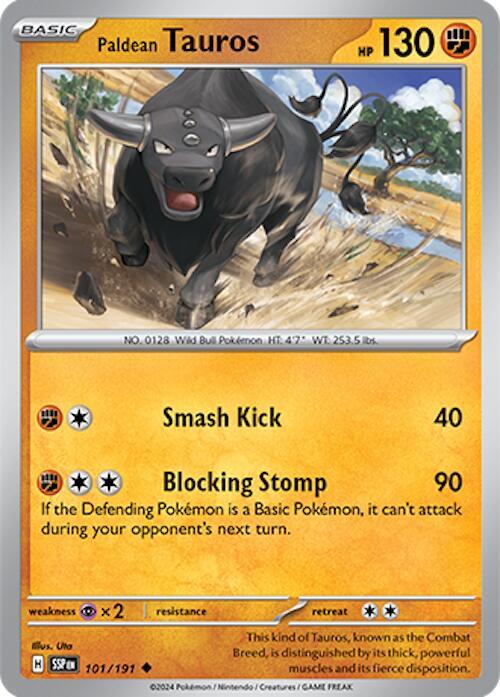 Paldean Tauros - 101/191 - Reverse Holofoil 101/191 Surging Sparks | Uncommon Pokemon TCG
