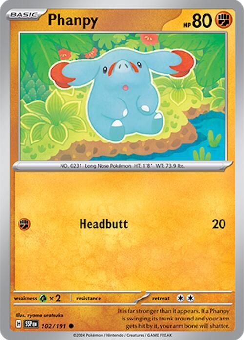 Phanpy - 102/191 - Normal 102/191 Surging Sparks | Common Pokemon TCG