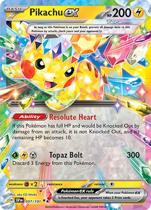 Pikachu ex - 057/191 - Holofoil 057/191 Surging Sparks | Double Rare Pokemon TCG