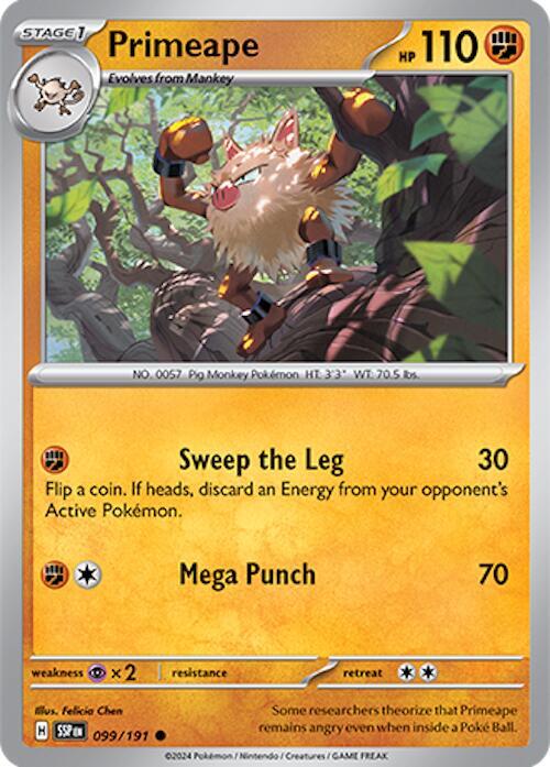 Primeape - Reverse Holofoil 099/191 Surging Sparks | Common Pokemon TCG