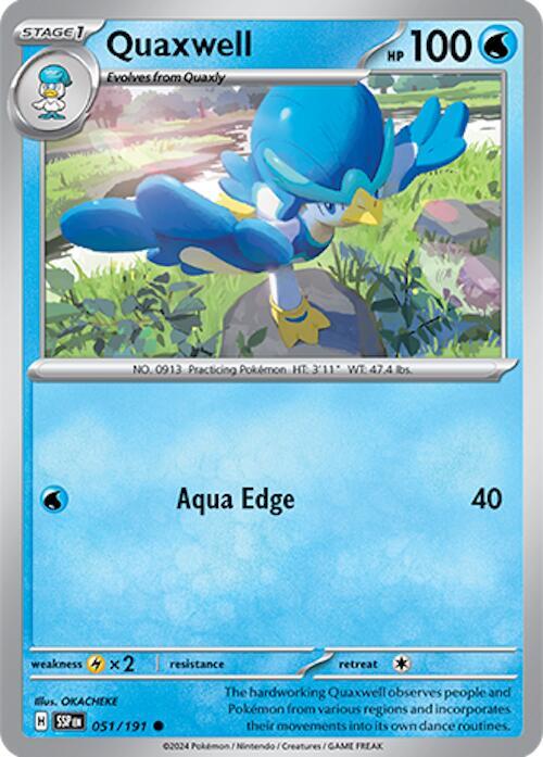 Quaxwell - Reverse Holofoil 051/191 Surging Sparks | Common Pokemon TCG