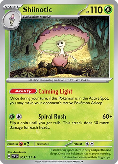 Shiinotic - 009/191 - Reverse Holofoil 009/191 Surging Sparks | Uncommon Pokemon TCG