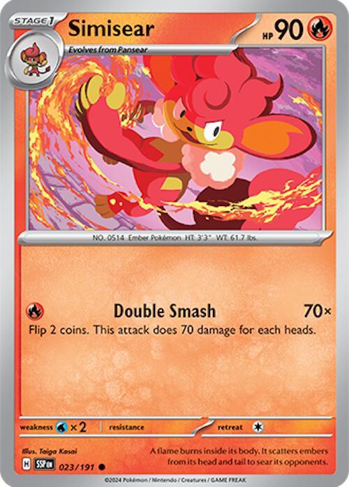 Simisear - Reverse Holofoil 023/191 Surging Sparks | Common Pokemon TCG