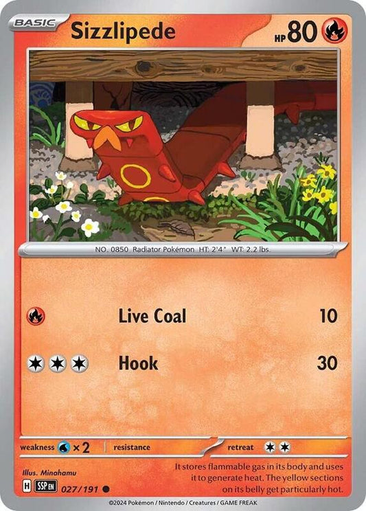 Sizzlipede - Normal 027/191 Surging Sparks | Common Pokemon TCG