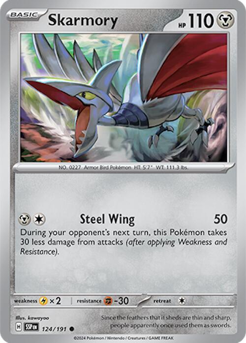 Skarmory - 124/191 - Reverse Holofoil 124/191 Surging Sparks | Common Pokemon TCG
