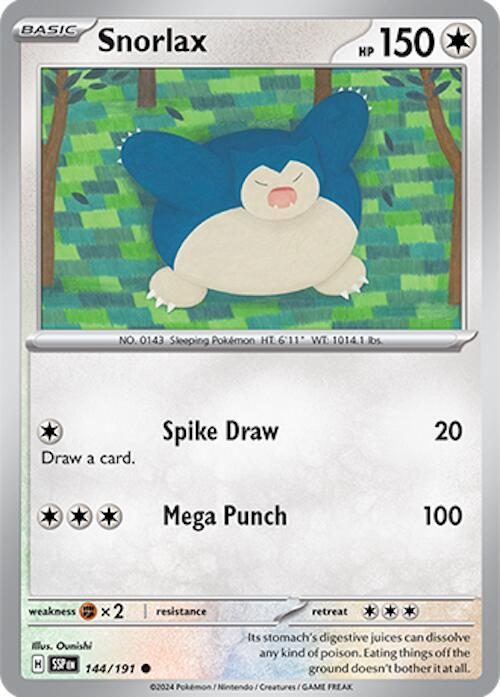Snorlax - Reverse Holofoil 144/191 Surging Sparks | Common Pokemon TCG
