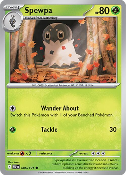 Spewpa - Reverse Holofoil 006/191 Surging Sparks | Common Pokemon TCG