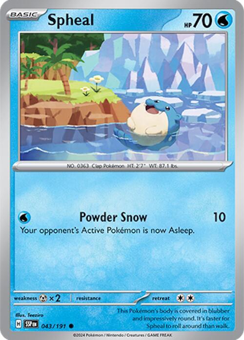 Spheal - 043/191 - Reverse Holofoil 043/191 Surging Sparks | Common Pokemon TCG
