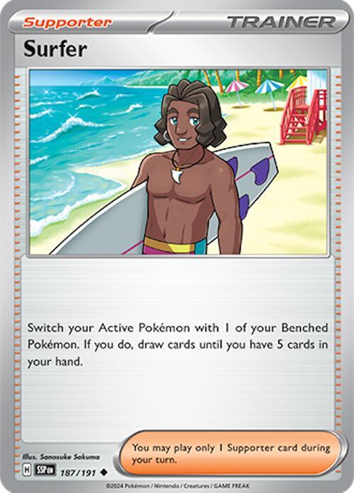 Surfer - 187/191 - Reverse Holofoil 187/191 Surging Sparks | Uncommon Trainer TCG