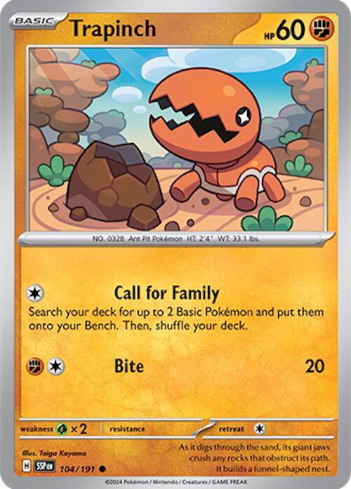Trapinch - Reverse Holofoil 104/191 Surging Sparks | Common Pokemon TCG
