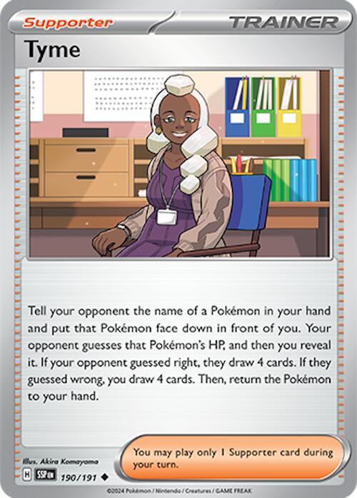 Tyme - Reverse Holofoil 190/191 Surging Sparks | Uncommon Trainer TCG
