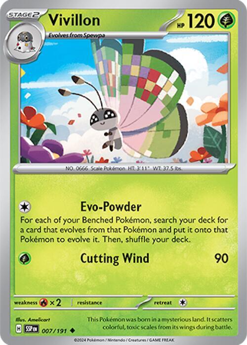 Vivillon - 007/191 - Normal 007/191 Surging Sparks | Uncommon Pokemon TCG