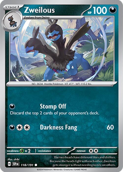 Zweilous - Normal 118/191 Surging Sparks | Common Pokemon TCG