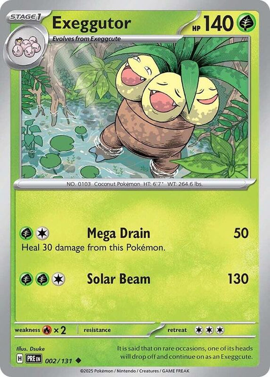 Exeggutor - Reverse Holofoil 002/131 Prismatic Evolutions | Uncommon Pokemon Card
