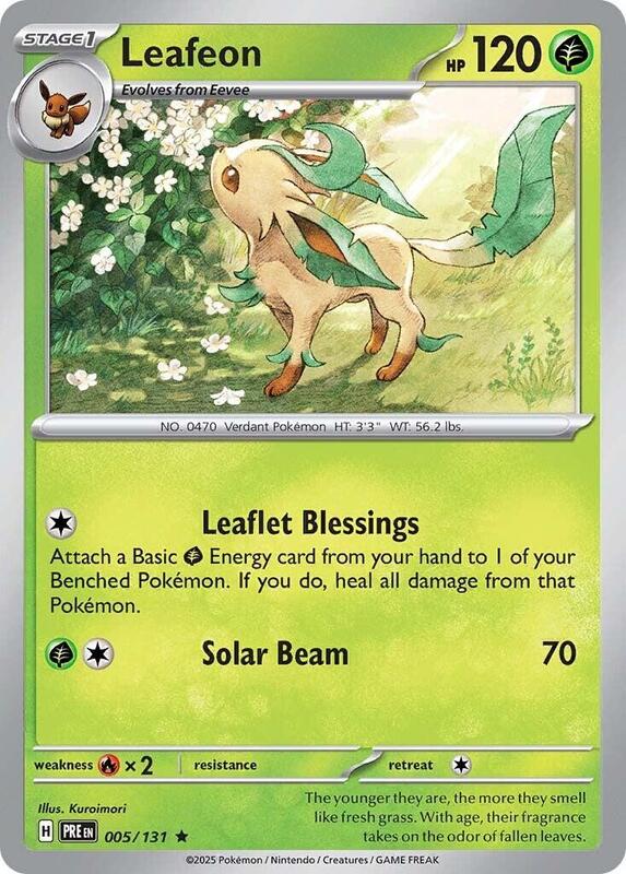 Leafeon - Reverse Holofoil 005/131 Prismatic Evolutions | Rare Pokemon Card