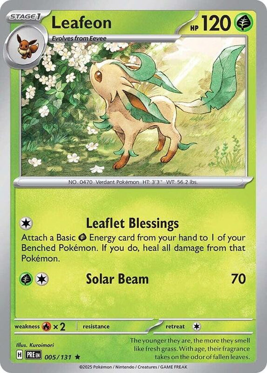 Leafeon - Holofoil 005/131 Prismatic Evolutions | Rare Pokemon Card