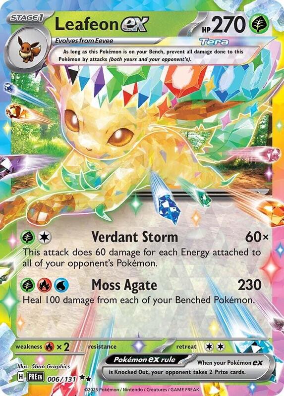 Leafeon ex - 006/131 - Holofoil 006/131 Prismatic Evolutions | Double Rare Pokemon Card
