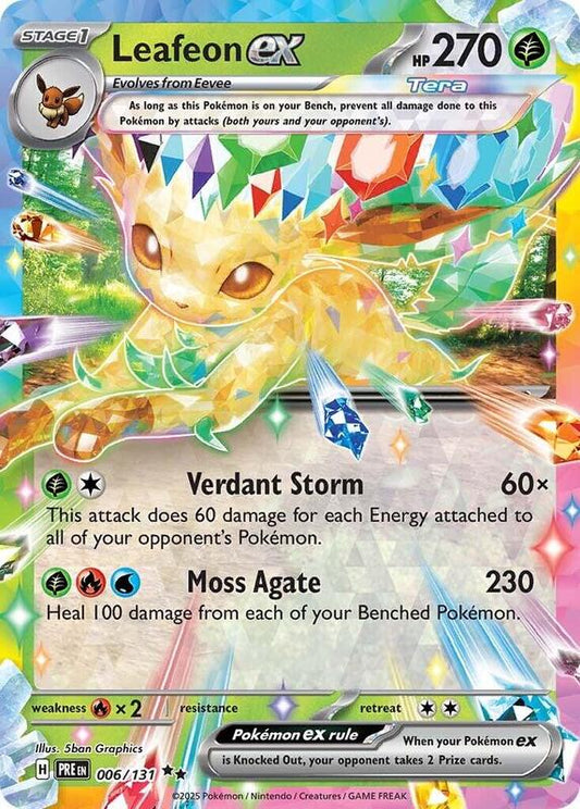 Leafeon ex - 006/131 - Holofoil 006/131 Prismatic Evolutions | Double Rare Pokemon Card