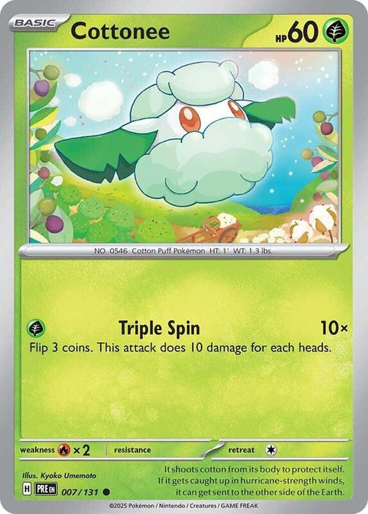 Cottonee - Reverse Holofoil 007/131 Prismatic Evolutions | Common Pokemon Card