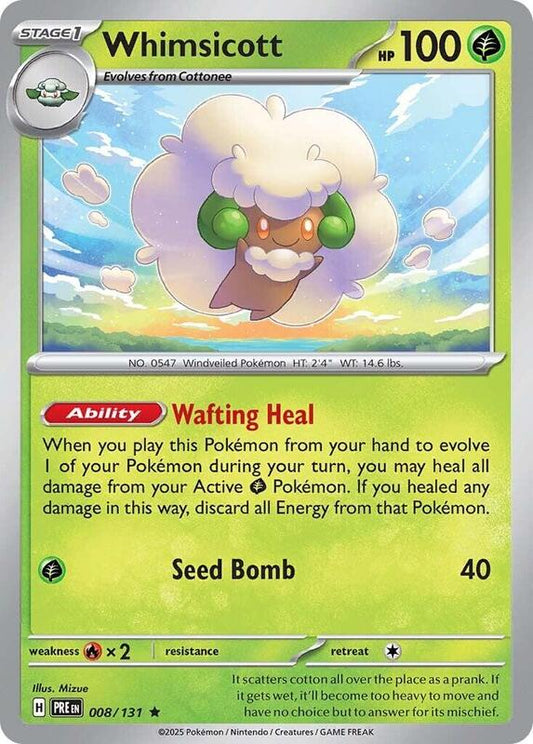 Whimsicott - Holofoil 008/131 Prismatic Evolutions | Rare Pokemon Card