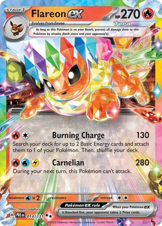 Flareon ex - 014/131 - Holofoil 014/131 Prismatic Evolutions | Double Rare Pokemon Card