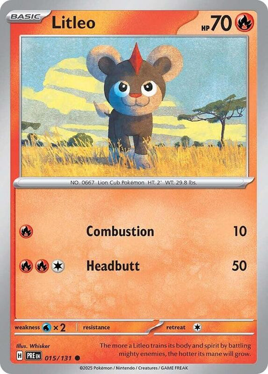 Litleo - Reverse Holofoil 015/131 Prismatic Evolutions | Common Pokemon Card