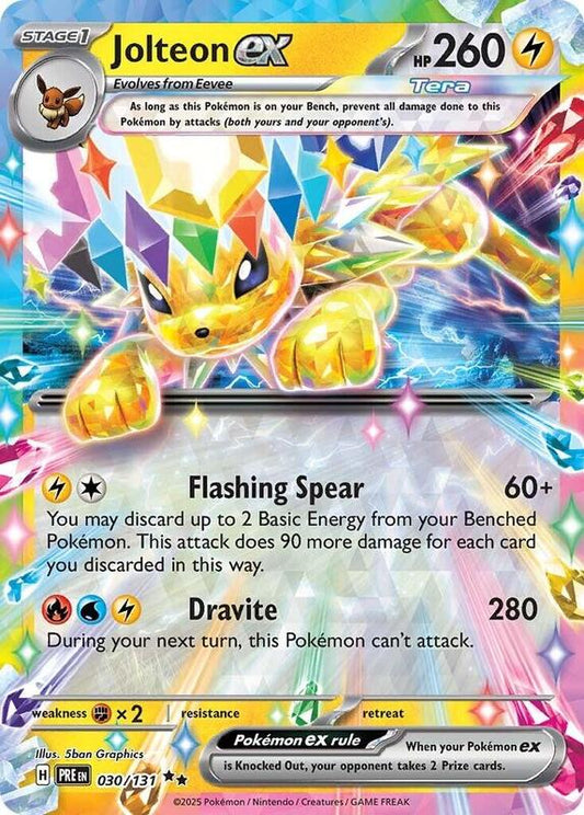 Jolteon ex - 030/131 - Holofoil 030/131 Prismatic Evolutions | Double Rare Pokemon Card
