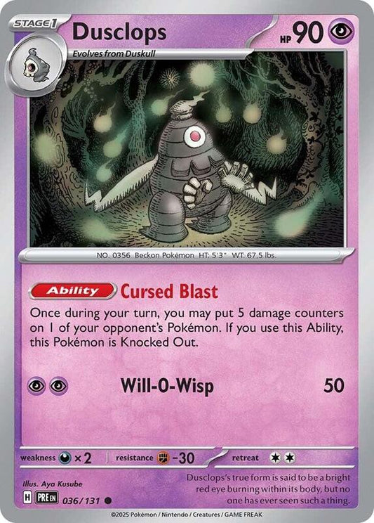 Dusclops - Reverse Holofoil 036/131 Prismatic Evolutions | Common Pokemon Card