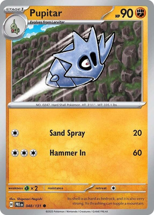 Pupitar - Reverse Holofoil 048/131 Prismatic Evolutions | Common Pokemon Card